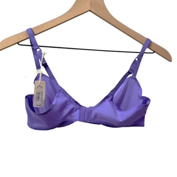 NWT Aerie Smoothez Purple Unlined Sheer Mesh Balconette Underwire Bra 36C - Picture 2 of 10